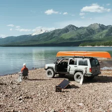 Take your portable power station and enjoy the beautiful view of lake.  related to Gear Up for Adventure: Power Rangers Bedding