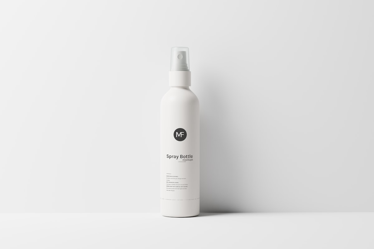 Tall White Plastic Body Spray Bottle Mockups from https://mockupfree.net related to The Best Natural Bed Bug Spray: A Safe and Effective Solution
