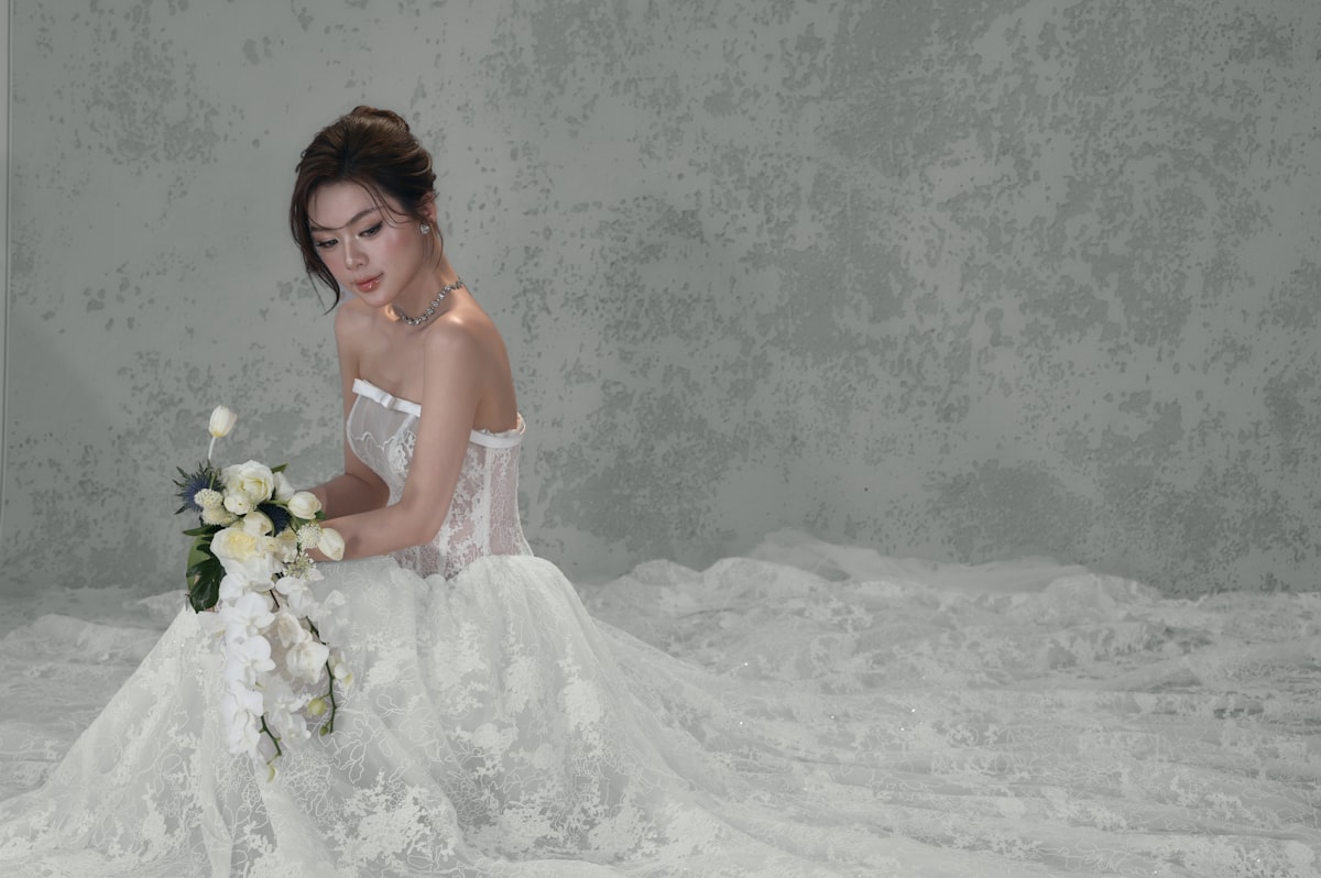 The bride 🌿 related to Elegance Unveiled: White Lace Valance Curtains