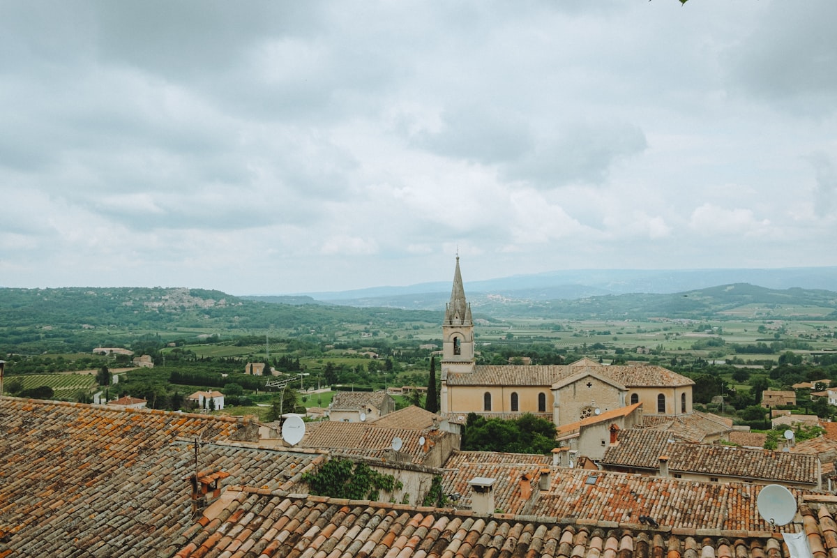 The french village of Bonnieux, France related to French Country Valances
