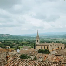 The french village of Bonnieux, France related to French Country Valances