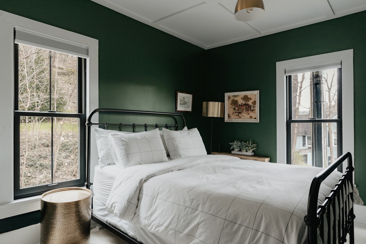 The Green Room (IG: @clay.banks) related to Elevate Your Bedroom with a Majestic Queen Bed Frame