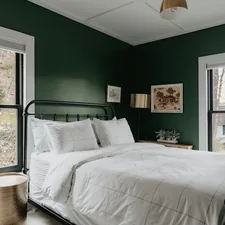 The Green Room (IG: @clay.banks) related to Elevate Your Bedroom with a Majestic Queen Bed Frame