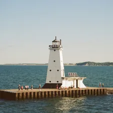 The Ludington Lighthouse taken from aboard the S.S Badger related to Discover the Charm of Ludington Bed and Breakfasts
