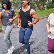 Three South African friends with diabetes enjoying a run related to Sure Fit Guaranteed