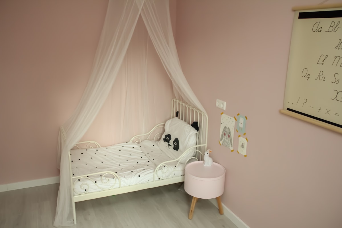 toddler's bed with mesh canopy related to Create a Magical Space: Girl's Toddler Bed Sets