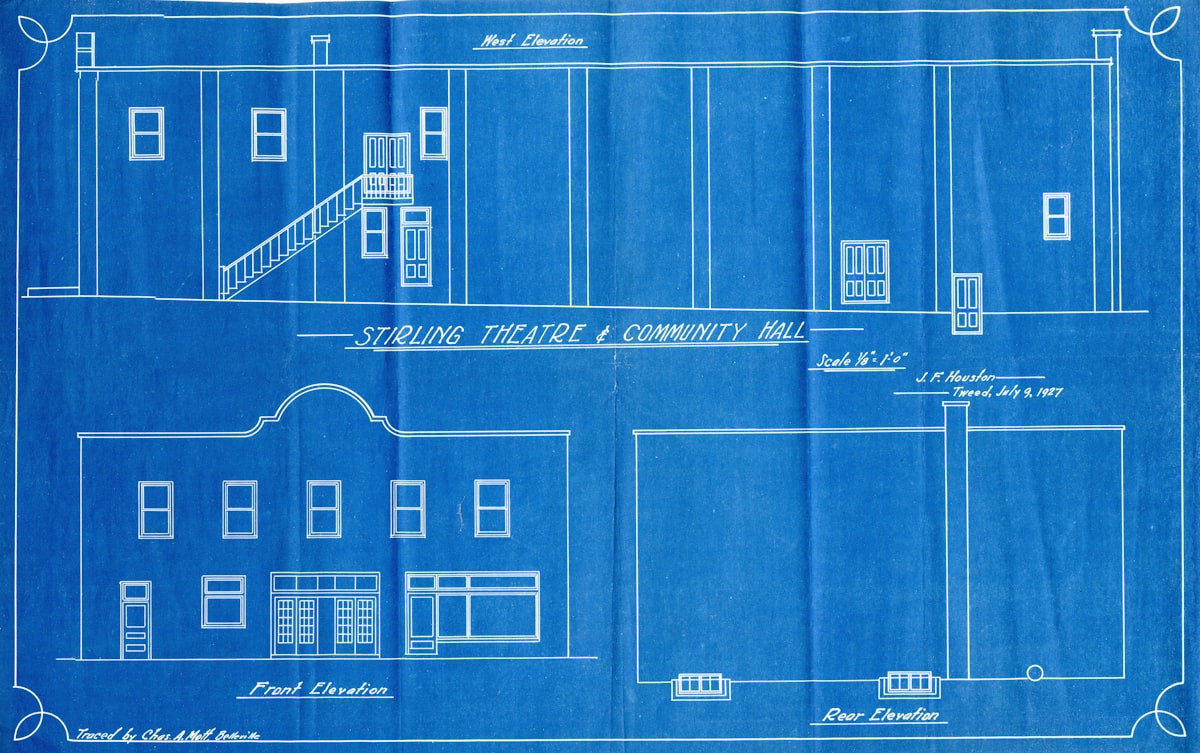 TSR 21-01-03 Plan of Stirling Theatre & Community Hall, Stirling, Ontario, traced by Charles Mott from a plan by J. F. Houston. Transferred from the Township of Stirling-Rawdon in December 2019. Taken on July 9, 1927 related to Master the Art of DIY with These Bunk Bed Blueprints