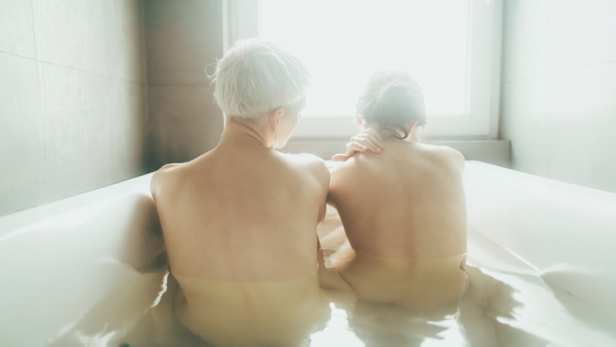 Two people relaxing in a bathtub related to Bed Bath & Beyond San Francisco: A Guide to Shopping and More