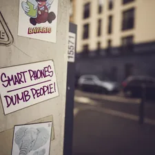 Urban street art sticker: SMART PHONES – DUMB PEOPLE – Technology criticism  related to 10 Smart Ways to Use a Trundle Bed IKEA for a Space-Efficient Home