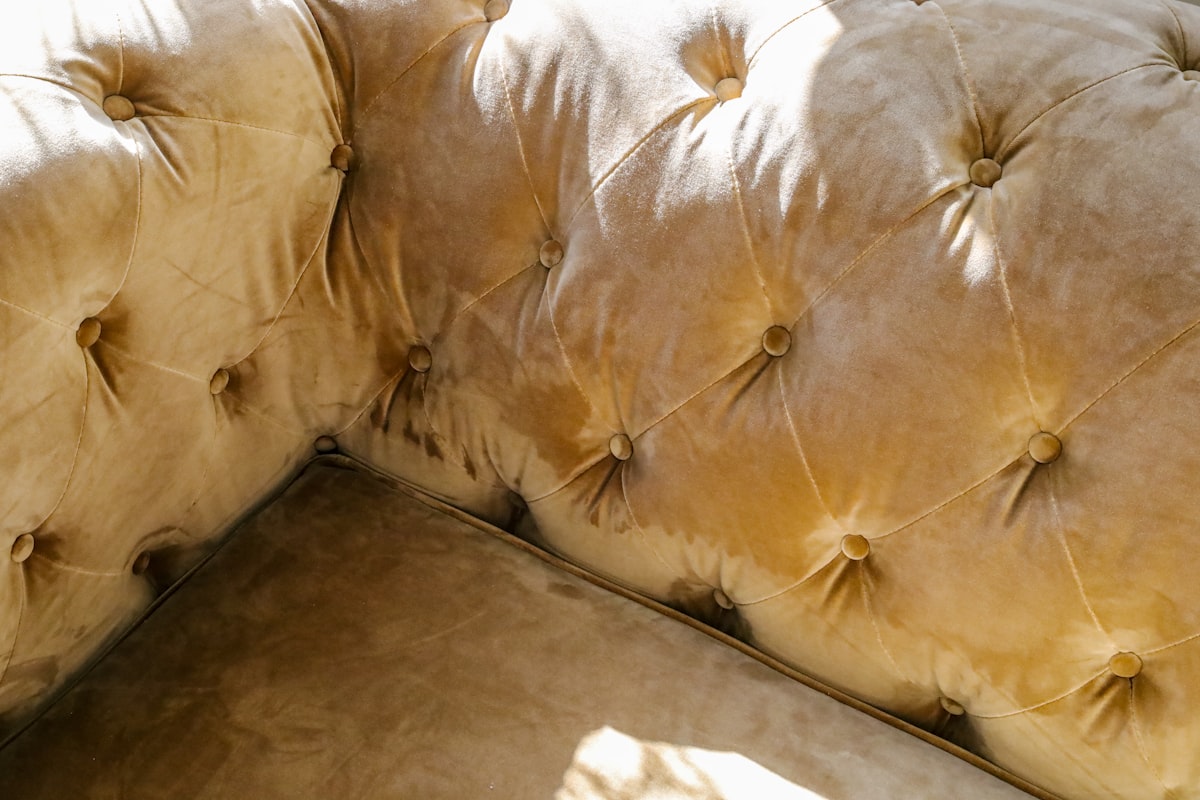 Velvet Chesterfield Sofa Couch Chair related to Elevate Your Bedroom Ambiance with a Luxurious Tufted Bed Frame