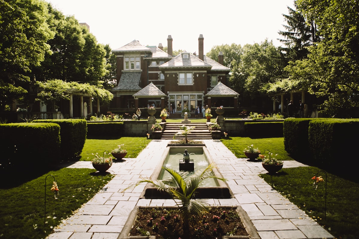 View of the Inn at Irwin Gardens from the gardens. related to Discover the Charm of Bed and Breakfast Indiana