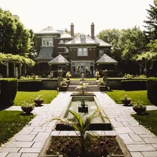 View of the Inn at Irwin Gardens from the gardens. related to Discover the Charm of Bed and Breakfast Indiana