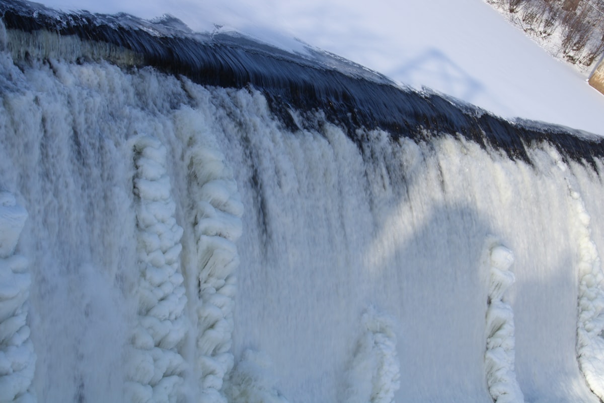 Water falls blue winter nature landscape related to Waterfall Valance Pattern