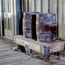 Whiskey barrels related to Crate and Barrel Coverlet
