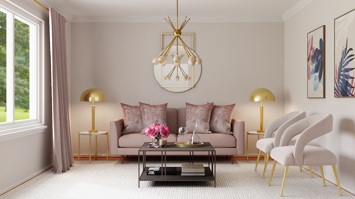 white and gold pendant lamp related to Valances for Living Room:  Style & Decor Inspiration
