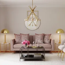 white and gold pendant lamp related to Valances for Living Room:  Style & Decor Inspiration
