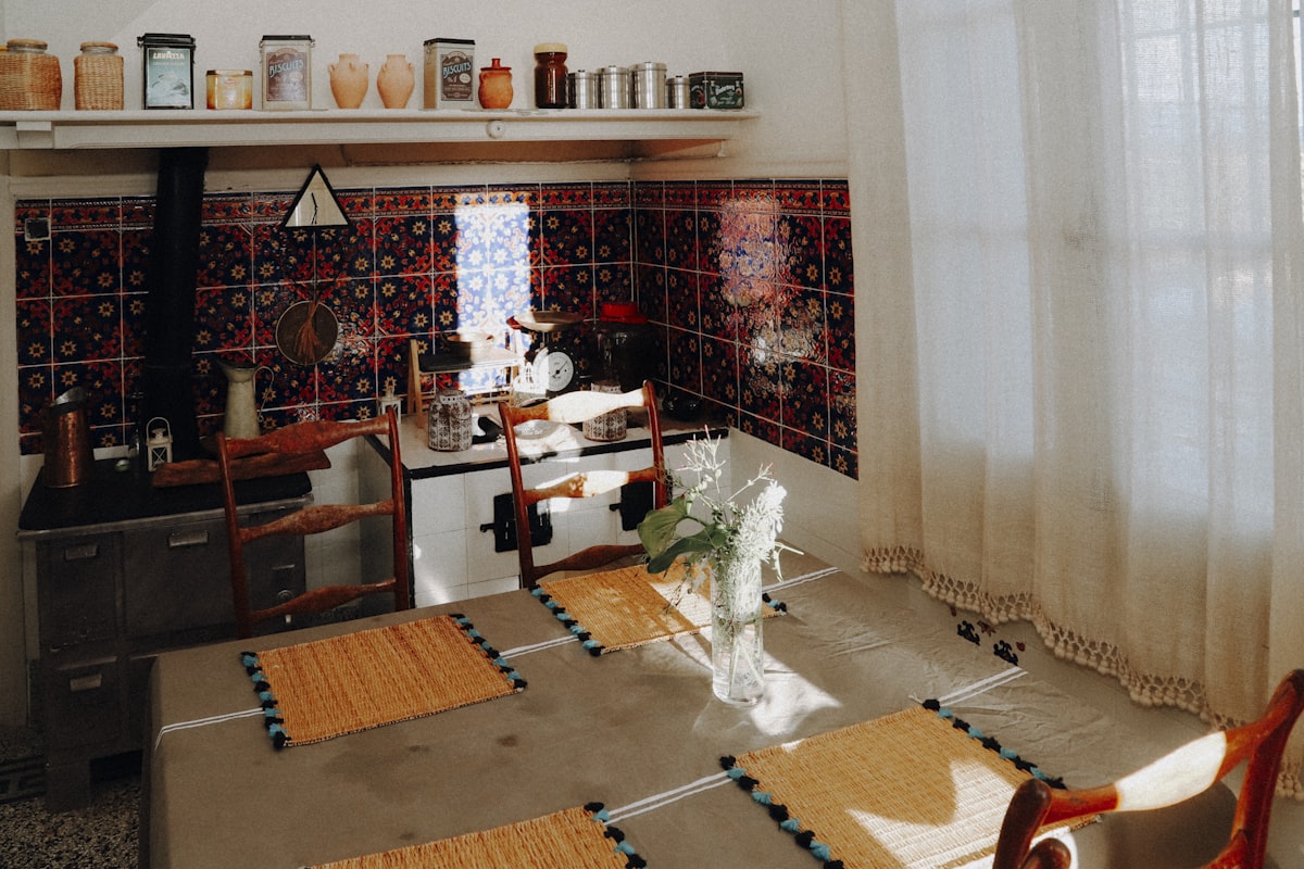 white and red floral area rug related to Creative DIY Kitchen Valance Ideas