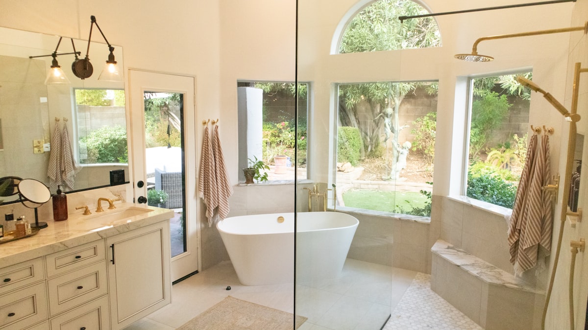 white bathtub near white bathtub related to Shower in Style: Bed Bath & Beyond Shower Curtains