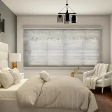 white bed near white window blinds related to Elevate Your Bedroom Style with a Navy Blue Quilted Coverlet