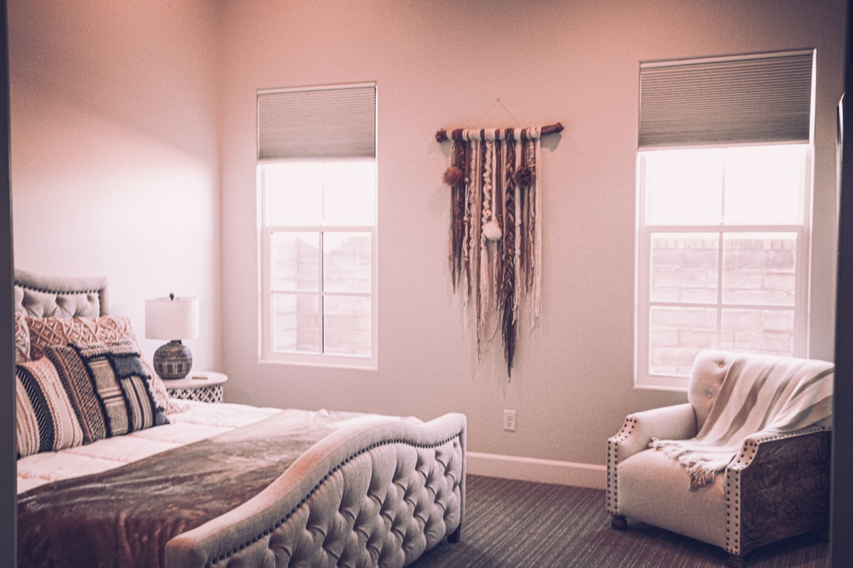 white bed near window with brown curtain related to Faux Roman Shade Valances: A Stylish Decor Solution