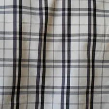 White fabric with a black and gray plaid pattern related to Plaid Kitchen Curtains Valances