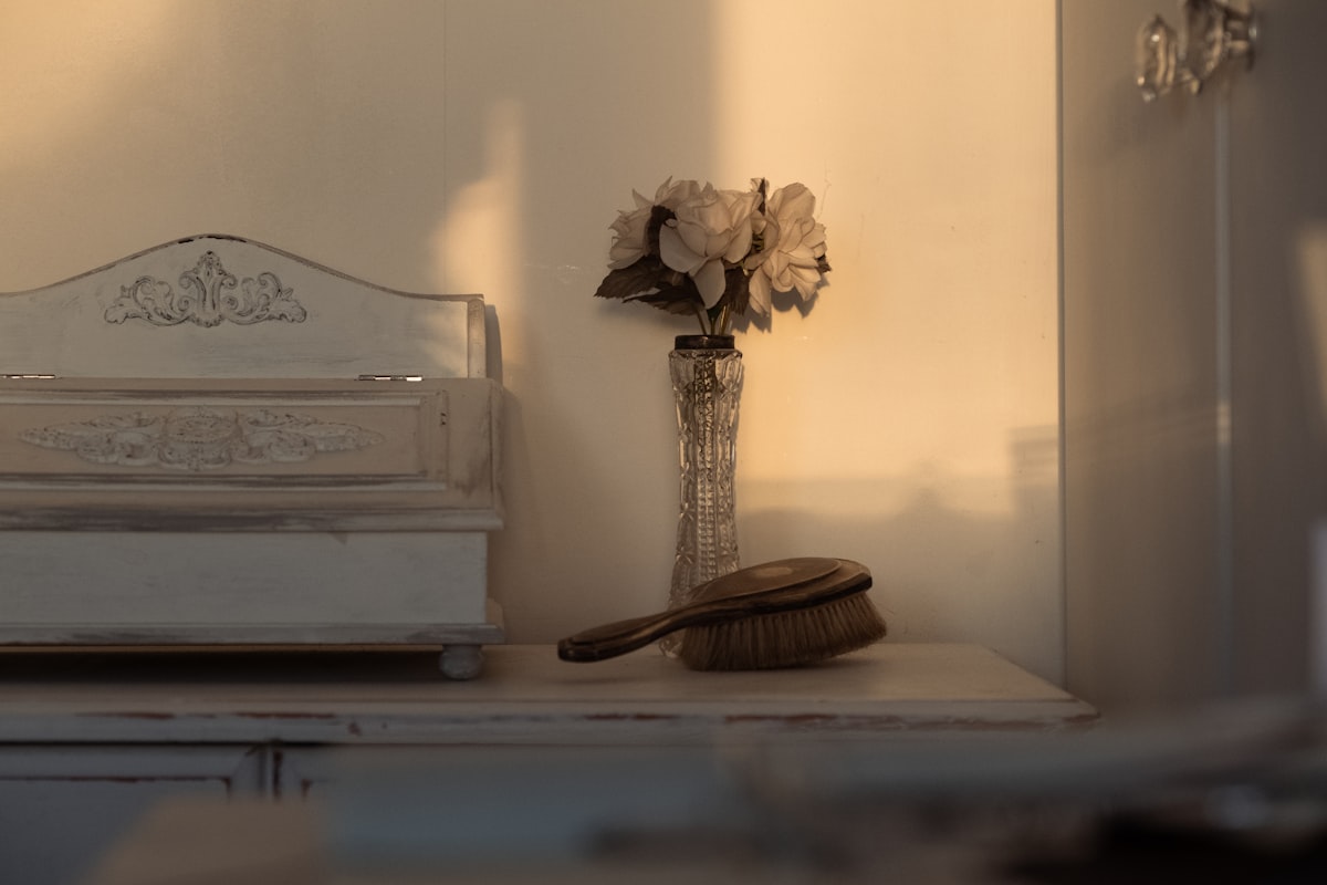 White furniture and brush related to Shabby Chic Sideboards: Rustic Elegance for Your Home