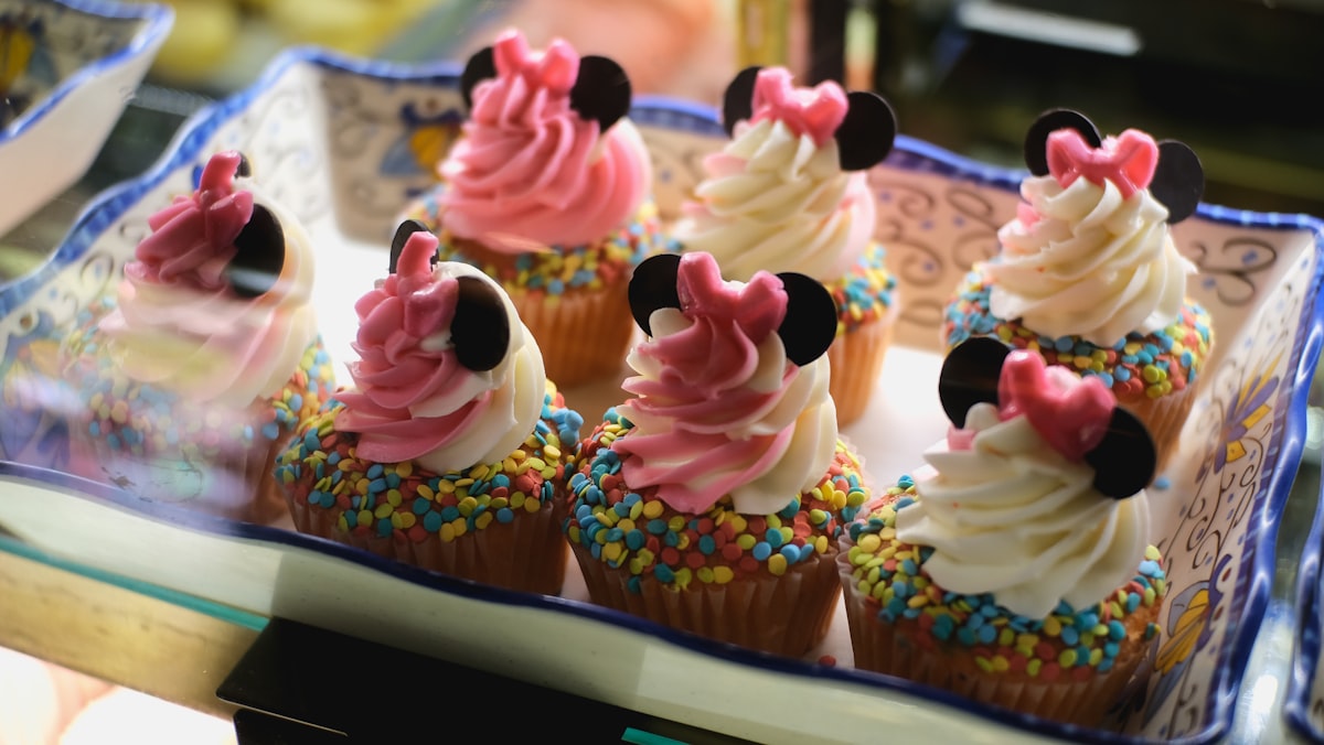 white pink and black cupcakes related to Mickey Mouse Valance: A Whimsical Touch for Your Home