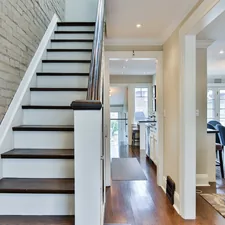 white wooden door near staircase related to Sew Stylish Homes: A Step-by-Step Guide on How to Make Valance Curtains