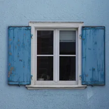 white wooden framed window close-up photography related to Blue Window Valances
