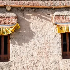 Windows of a Namgyal Tsemo Monastery in Leh, India related to Burlap Window Valances