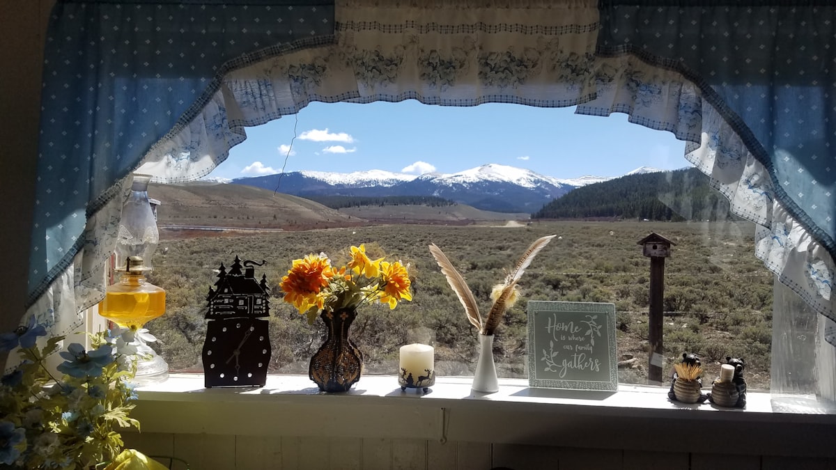 yellow flowers on white table related to Window Swag Valance