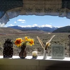 yellow flowers on white table related to Window Swag Valance