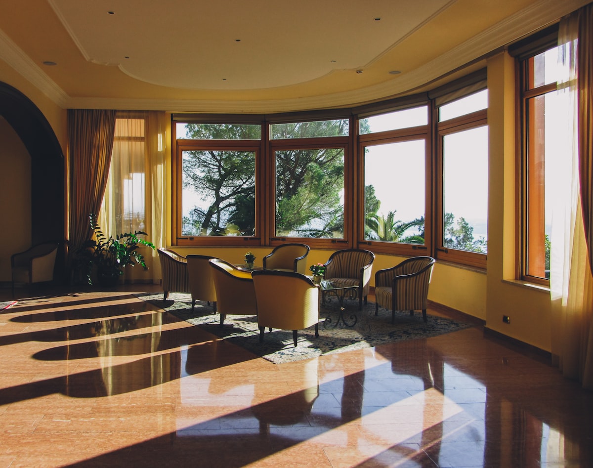 Yellow hotel interior related to Elevating Your Bay Window with a Stunning Valance